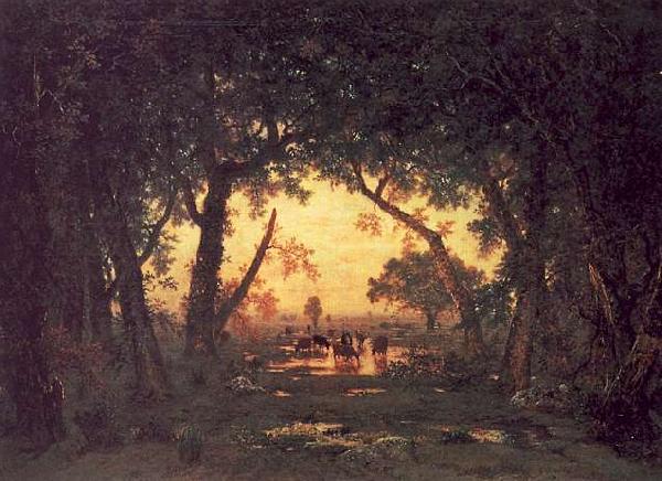 Theodore Rousseau The Forest of Fontainebleau, Morning oil painting image